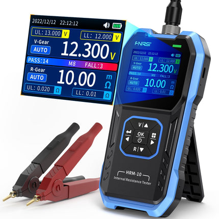 HRM-10 Battery Capacity Internal Resistance Tester Portable Multifunctional 4 Wire Tester for Batteries 100V 200 Ω Internal Resistance Meter and Accurate Voltage Meter Resistance Tester