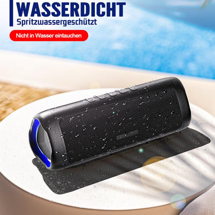 UOHHBOE Bluetooth Speaker 30W Portable Music Box Bluetooth 5.3 with TWS Stereo RGB Lights 24 Hours Playtime 30 Meters Range Hands-Free Function IPX5 Waterproof