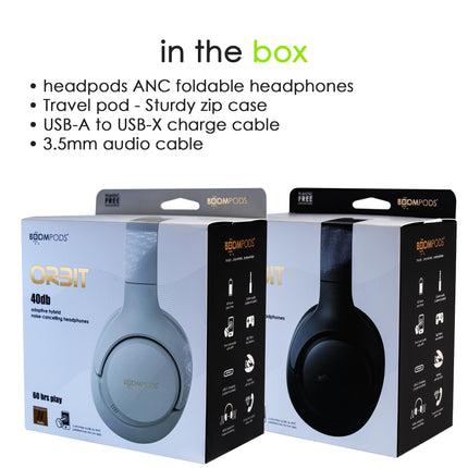 Boompods ORBIT ANC - kõrvasisesed aktiivsed mürasummutavad kõrvaklapid - kerged juhtmevabad kõrvasisesed kõrvaklapid mikrofoniga, Bluetooth, USB-C laadimine, 18+ tundi heli/muusika taasesitust, liivakarva