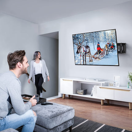 PERLESMITH teleri seinakinnitus, pööratav ja kallutatav telerikinnitus 26–70-tollistele lame- ja kumeratele teleritele või monitoridele kuni 45 kg, max VESA 400 x 400 mm