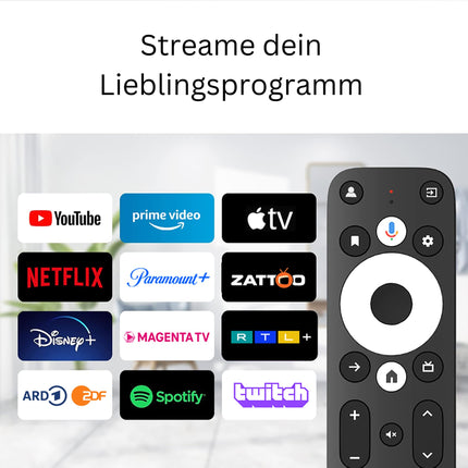 Striiming Box GD2 4K HDR nutikas Google TV mängija | WLAN/WiFi LAN USB | Chromecast | Netflix | Prime Video | Disney+