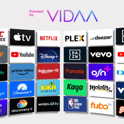 TuTu TUV40FQ1 nutiteler 40-tolline (100 cm) FHD-teler WiFi-ga, kolmekordse tuuneriga (DVB-T/T2, DVB-C, DVB-S/S2), App Store'i, Prime Video, Netflixi, YouTube'i, DAZN-i ja Disney+-iga