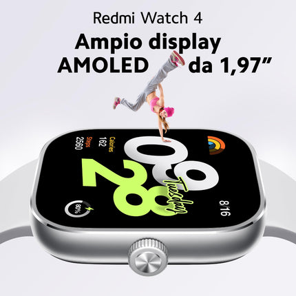 Xiaomi Redmi Watch 4 nutikell 1,97-tollise AMOLED-ekraaniga, millel on 390 x 450 pikslit ja 60 Hz, kuni 20-päevane aku tööiga, HyperOS, pulsisageduse ja vere hapnikusisalduse mõõtmine - obsidiaanmust