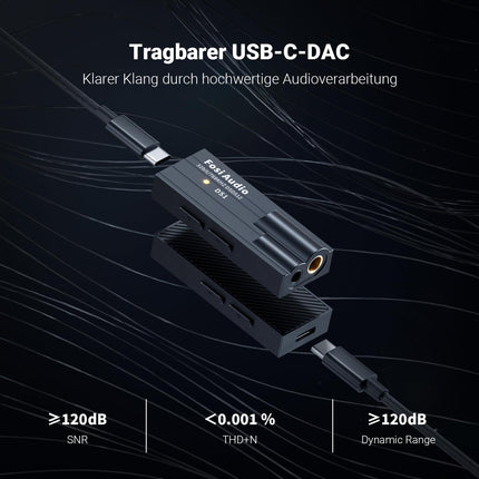 Fosi Audio DS1 kaasaskantav DAC kõrvaklapivõimendi, ES9038Q2M kiibiga kõrvaklapivõimendi, mis toetab PCM 32-bit/768kHz ja DSD512, 3,5 mm ja 4,4 mm väljundid Hi-Fi heli jaoks, USB DAC võimendi kõrvaklappidele