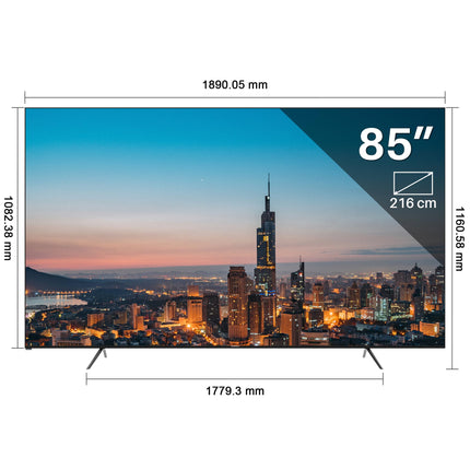 TEEVIEW TV85QQG-EU 85" Google Smart QLED 4K UHD TV, Wi-Fi, Bluetooth, 3x HDMI, Triple Tuner, Voice Control, Integrated Streaming Apps