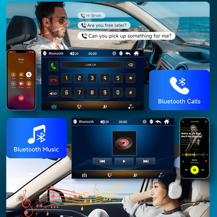 Podofo 2 Din Car Radio with Screen 7'' Mirror Link For IOS/Android Bluetooth Handsfree FM Radio USB Steering Wheel Control 7 Color Button AUX-IN with 12LED Rear View Camera