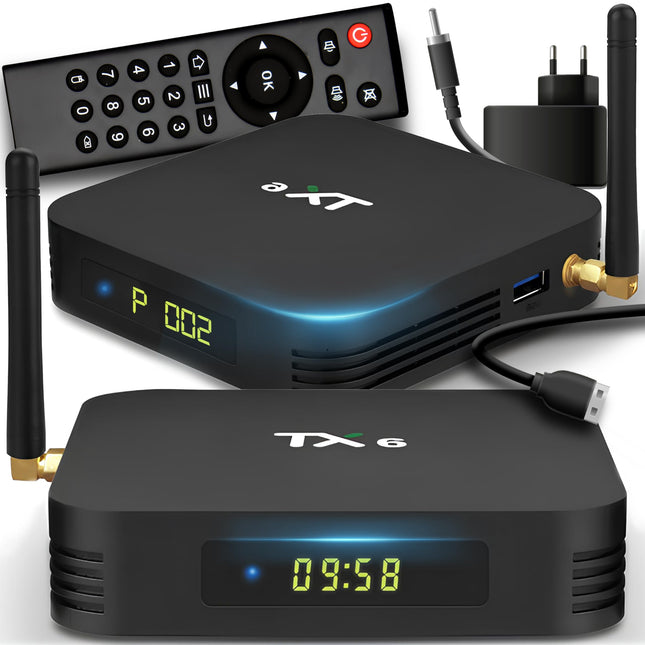Retoo Android TV Box TX6 puldiga | Meedia voogedastusklient | 4 GB RAM, 32 GB ROM | HDMI, Miracast, HDR, neljatuumaline AllWinner H6, 2,4 GHz WiFi, Ethernet, USB 3.0, nutikas MALI-T720 graafikakaart