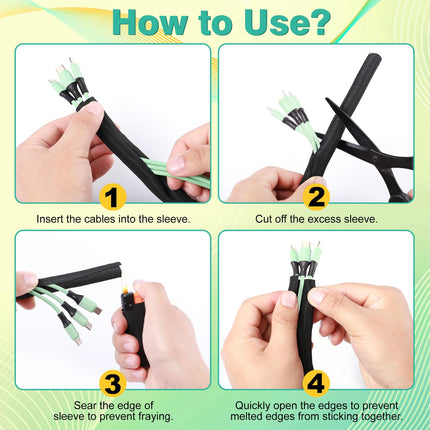 REFLYING Dog and Cat Cable Protector, Cable Sleeves 3 Meters-25.4mm, Protects Cables from Pet Chewing, Expandable Braided Self-Closing Cable Sleeve, Black