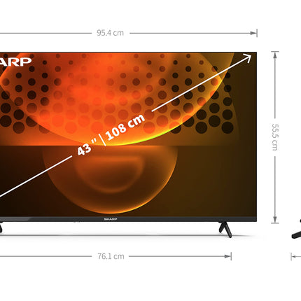 SHARP 43FH6EA Full HD raamita Android-teler 108 cm (43 tolli), 3 HDMI, 2 USB, Dolby Digital, Active Motion 400