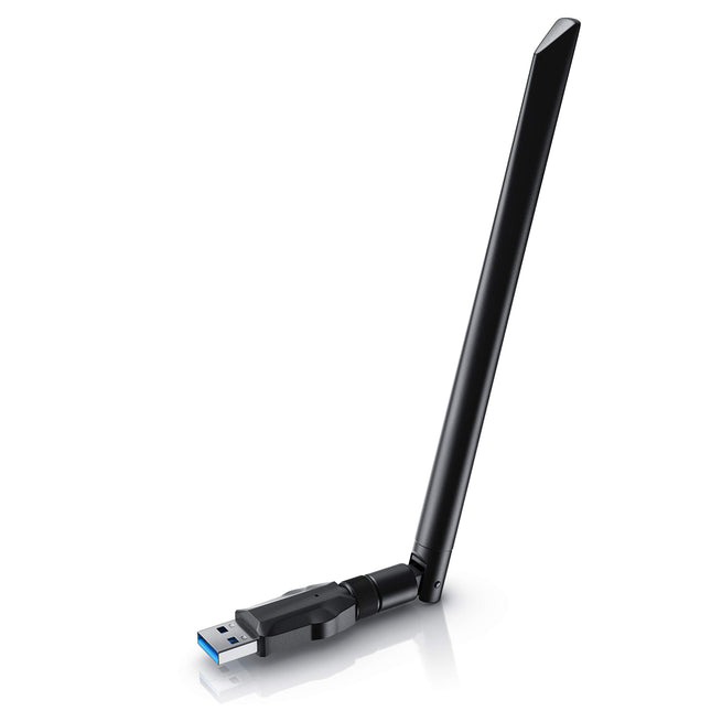 CSL - WLAN-adapter 1200MBit/s - 2.4Ghz + 5Ghz - kahesageduslik - 5 dBi väline antenn - mini WiFi-pulk 1200 MBit/s - traadita LAN - USB 3.2 Gen.1 võrguadapter - lauaarvutile, sülearvutile - ka Windows 11-ga