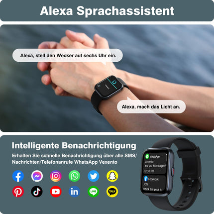 Nutikell naistele ja meestele, 1,8-tolline Fitpolo nutikell telefonifunktsiooniga/Alexa, aktiivsusmonitor pulsisageduse/unemonitoriga/IP68 veekindel aktiivsusmonitor naistele iPhone'i/Androidi jaoks, sammulugeja meestele