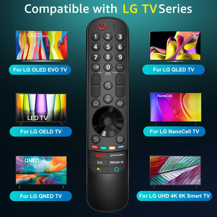 Maagiline kaugjuhtimispult LG nutiteleri kaugjuhtimispult, universaalne kaugjuhtimispult LG nutitelerile - OLED EVO/OELD/QNED/QLED/NanoCell/UHD 4K 8K teler, hääle ja osutamisega