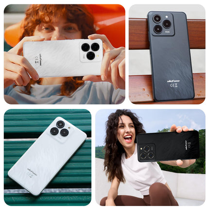 Ulefone Note 20 Pro mobiiltelefon Android 14 256GB + 8GB / 1TB SD 50MP + 8MP kaamera Octa Core 6000mAh 18W 6.75" HD+ 90Hz 4G kahe SIM-kaardiga nutitelefon lukustamata sõrmejäljelugeja näotuvastus GPS OTG 2-aastane garantii - must