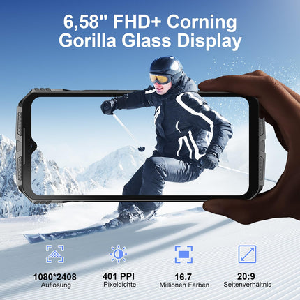 DOOGEE S Cyber ​​​​Õuetelefon ilma lepinguta Android 14 20GB(8+12)/256GB, 10800mAh, 50MP+16MP õuetelefon 6.6'' FHD+ kaheksatuumaline IP68 veekindel ehitusplatsi mobiiltelefon 4G kahe SIM-kaardiga/IP68/OTG/NFC/GPS 2024
