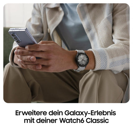Samsung Galaxy Watch6 Classic Smartwatch, Health Features, Fitness Tracker, Fast-Charging Battery, Bluetooth, 47 mm, Silver, Includes 36-Month Manufacturer's Warranty [Exclusively at Amazon]