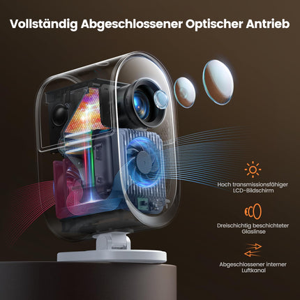 Projektor 4K【AI Auto/Dolby Audio】30000 luumenit FHD 1080P projektor 4K toetab autofookust/trapetsikorrektsiooni automaatse takistuste vältimisega, nutikas WiFi6 Bluetooth LED kodukino/välisprojektor pööratava kronsteiniga