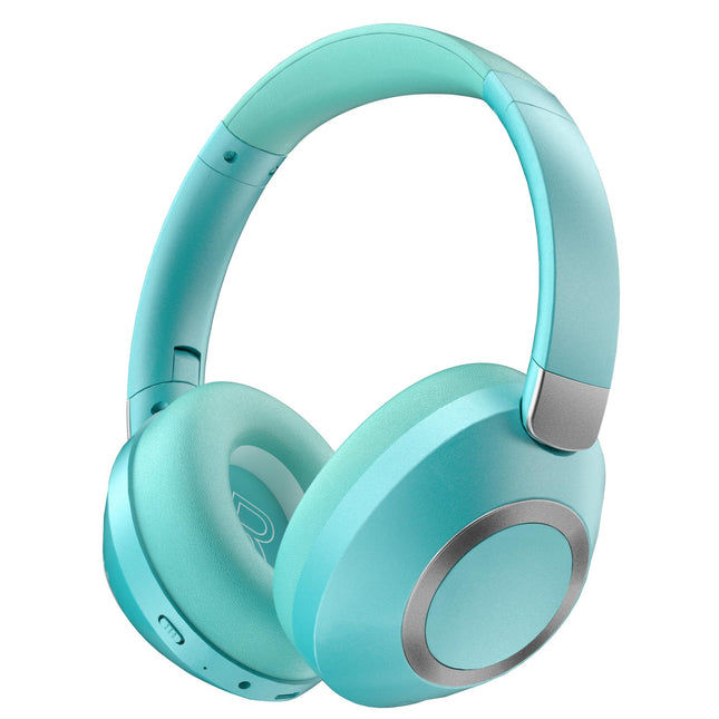 Lankey Sound juhtmevabad Bluetooth-kõrvaklapid, kõrvapealsed mürasummutavad kõrvaklapid, 100 tundi mänguaega, 5.3 Bluetooth-kõrvaklapid ANC-režiimiga, kõrglahutusega heli, sügav bass, helesinine