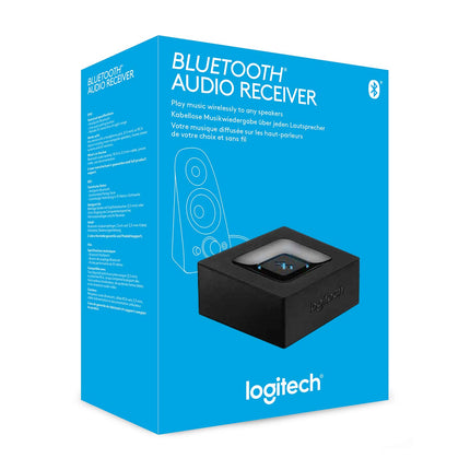 Logitechi juhtmevaba Bluetooth-audiovastuvõtja, mitmepunktiline Bluetooth, 3,5 mm ja RCA sisend, sidumisnupp, 15 m ulatus, EL-i pistik, arvuti/Mac/tahvelarvuti/mobiiltelefon/AV-vastuvõtja/stereosüsteem - must