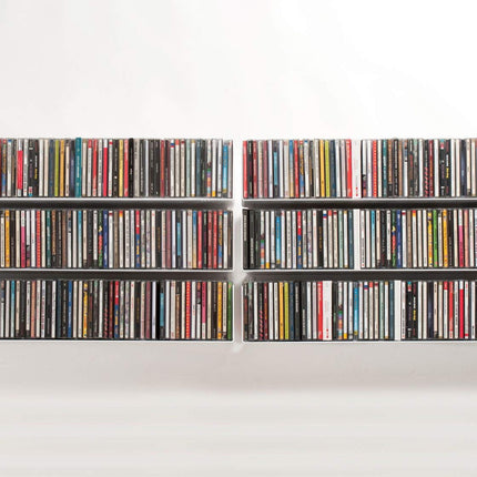 TEEbooks - CD- ja DVD-riiul - 6 tk komplekt - terasest - valge - 60x15x15cm