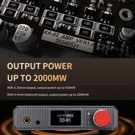 xDuoo XA-02 sümmeetriline DAC kõrvaklappide võimendi ES9039Q2M MQA Bluetooth dekooder PCM 32Bit/384kHz
