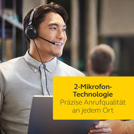 Jabra Evolve2 30 peakomplekt – monomüra summutavad kõrvaklapid – UC sertifitseeritud – kahe mikrofoniga kõnetehnoloogiaga – USB-A-kaabel – must