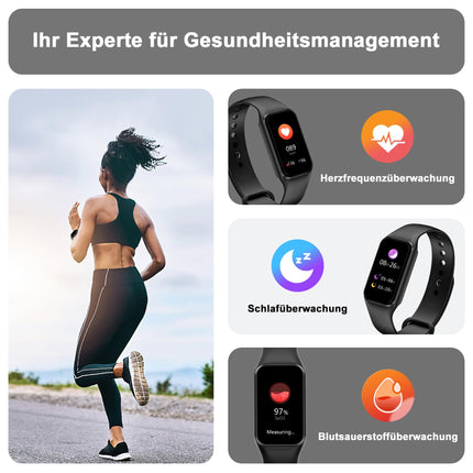 Blackview Smartwatch Men Women, Waterproof Fitness Watch 1.47 inch Color Display, Fitness Tracker with Pedometer Sleep Monitor Heart Rate, Sports Watch with 24 Sports Modes Smart Watch for Android iOS