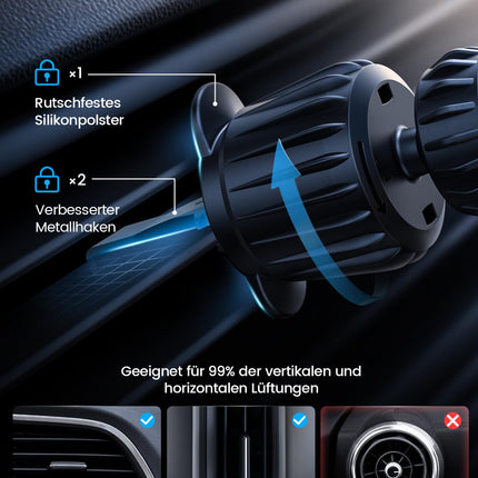 Lamicall MagSafe'i autokinnituse jaoks, mobiiltelefonihoidik autosse - [2025 klaasplaat] universaalne mobiiltelefonihoidik automagnetiga, tugev magnetiline auto õhutusava kinnitus iPhone 16 15 14 13 12 Pro Max nutitelefonile