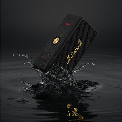 Marshall Emberton II Bluetooth Portable Speaker, Wireless, Water Resistant - Black and Brass