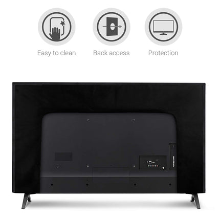 kwmobile 43" TV Cover - Indoor TV Screen Protector Cover - TV Screen Dust Cover - Travel Outline White Black