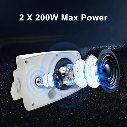 STUDIOFINIX 6.5-inch outdoor wall speaker 400W white