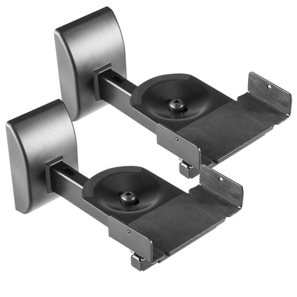 Sat-Fox speaker wall mount universal shelf boxes wall mount shelf boxes 2 pairs 15 kg load capacity tool-free swivel tilt holder wall mounting box fastening screws dowels wall black