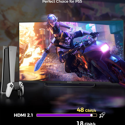 Silkland 8K HDMI 2.1 kaabel 3m, 2 tk pakis sertifitseeritud HDMI® kaablit 48Gbps, PS5 HDMI kaabel 4K@120Hz/144Hz, eARC HDR10 Dolby Atmos DTS:X HDCP2.3 HDTV/heliriba/Blu-ray/projektori/sülearvuti/ekraani/arvuti/lüliti jaoks