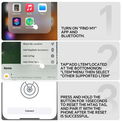 Õhujälgimissilt, nutikas Bluetooth-esemete leidja, töötab Apple Find My rakendusega (ainult iOS), võtmeleidja pagasi, kohvrite ja muu jaoks, jälgimine üle maailma, vahetatav aku, 4