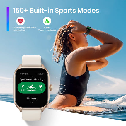 Amazfit GTS 4 43mm Smartwatch with 1.75” AMOLED Display, 150 Sports Modes, Customizable Sleep Plans, Alexa, GPS, Fitness Watch with Intelligent Recognition of Strength Training Exercises for Men and Women