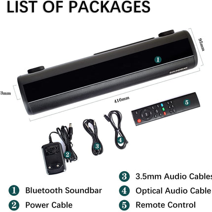 TKMARS teleritele mõeldud heliriba koos subwoofer 5.0-ga, Bluetooth 10 m leviala, ühildub optilise, Aux, USB, koaksiaal- ja HDMI-pordiga, 3 intelligentse režiimiga
