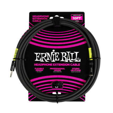 Ernie Ball kõrvaklappide pikenduskaabel, 3,5 mm kuni 3,5 mm, 3 m - must