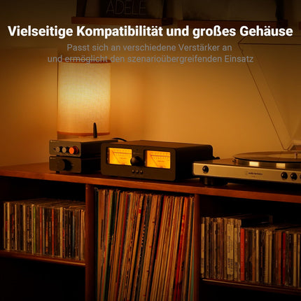 [Täiustatud] Fosi Audio LC30 VU-meetri võimendi kõlari valikukast, kahesuunaline analoogheli lüliti, stereo HiFi võimendite ja passiivkõlarite jaoks, kodukino komponent kaugjuhtimispuldiga