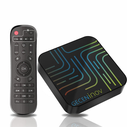 GECENinov Android TV Box, nutiteleri karp 10.0, 2 GB RAM 16 GB ROM, kõrglahutusega 6K voogedastustelevisiooni karp, telekast H616 protsessoriga, toetab 2.4G/5G kahekordset WiFi-ühendust, Bluetooth 5.0 ja 10/100M Etherneti
