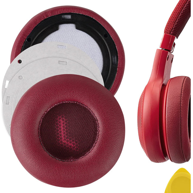 Geekria QuickFit proteiinist nahast vahetuskõrvapadjad JBL E35, E45bt, E45 kõrvaklappidele, kõrvapadjad, peakomplekti kõrvaklappide remondiosad (punased)