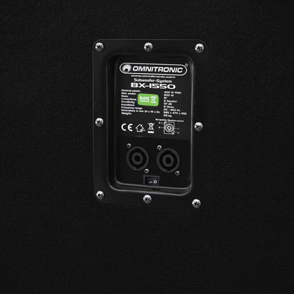 Omnitronic BX-1550 subwoofer 800W | 15" subwoofer võimsusega 800 vatti | Võimas bassitoetus kõigile täisriba tippkõlaritele
