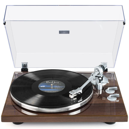 SeeYing Belt Drive Turntable Bluetooth Vinyl Record Player 33 or 45 RPM with Phono Preamp Magnetic Cartridge and Counterweight Wireless Output Connectivity