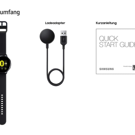 Samsung SM-R820 Galaxy Watch Active2, aluminum fitness tracker, large display, long-lasting battery, water-resistant, 44 mm, Bluetooth, Aqua Black