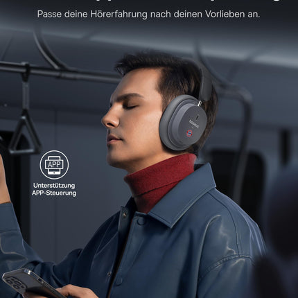 Baseus D05 Bluetooth kõrvaklapid võimsa bassiga, 50 tundi mänguaega, ENC kõnede selgus, müraisolatsioon, mugav sobivus, kerged, kokkupandavad kõrvaklapid
