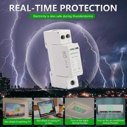 Wengart mini surge protection device WG-40N, 2P 18mm width, TÜV certification, low-voltage protection lightning surge protection