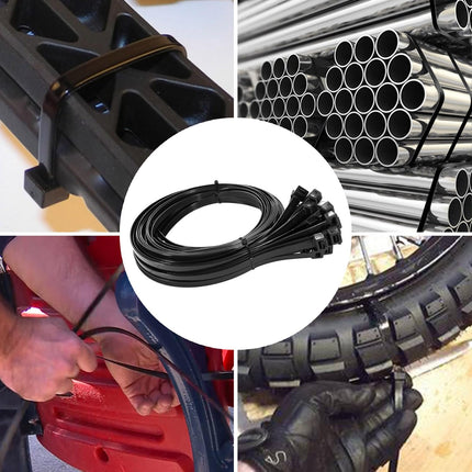 Cable ties black 45cm cable ties long 9mm wide cable ties large cable ties UV resistant tensile strength 91kg strong wire ties for privacy screens, cable fixation, pergola, 50 pieces