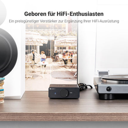 Fosi Audio V3 minivõimendi, 300Wx2 stereo Hifi võimendi TPA3255 võimendikiibi ja vahetatavate opvõimenditega, uuenduslik soojuse hajumise disain, D-klassi helivõimendi helitugevuse regulaatoriga, Hifi võimsusvõimendi