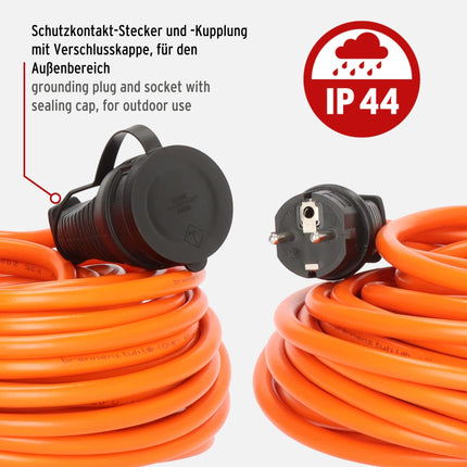 Brennenstuhl Garant S V2 IP44 cable reel (40m cable in orange) and Brennenstuhl BREMAXX® extension cable V2 (25m cable in orange, IP44, usable down to -35°C, oil and UV resistant)