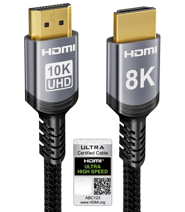 Sniokco 10K 8K HDMI 2.1 kaabel 5 meetrit, sertifitseeritud 48 Gbps ülikiire HDMI® kaabel 0,01 ms 4K 240 Hz 165 Hz 120 Hz 8K 60 Hz eARC Netflix HDCP 2.3 2.2 DTS:X HDR10+ TV Monitor Projektor Roku PS5 X-box