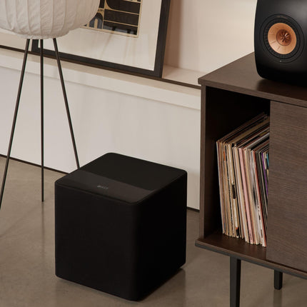 KEF Kube 10 MIE Subwoofer, Black | 300 W RMS Class D Amplifier | 25 cm Bass Driver | iBX Intelligent Bass Extension | RCA Jack | Music | Home Theater | Gaming