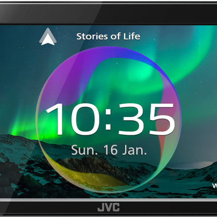 JVC KW-M875DBW - 17,3 cm (6,8") digitaalne meedia AV-vastuvõtja juhtmevaba CarPlay ja Android Auto funktsiooniga (4x50W, DAB+/FM, BT, 3x eelväljundit 4V, USB-C, iPod/iPhone'i juhtimine)
